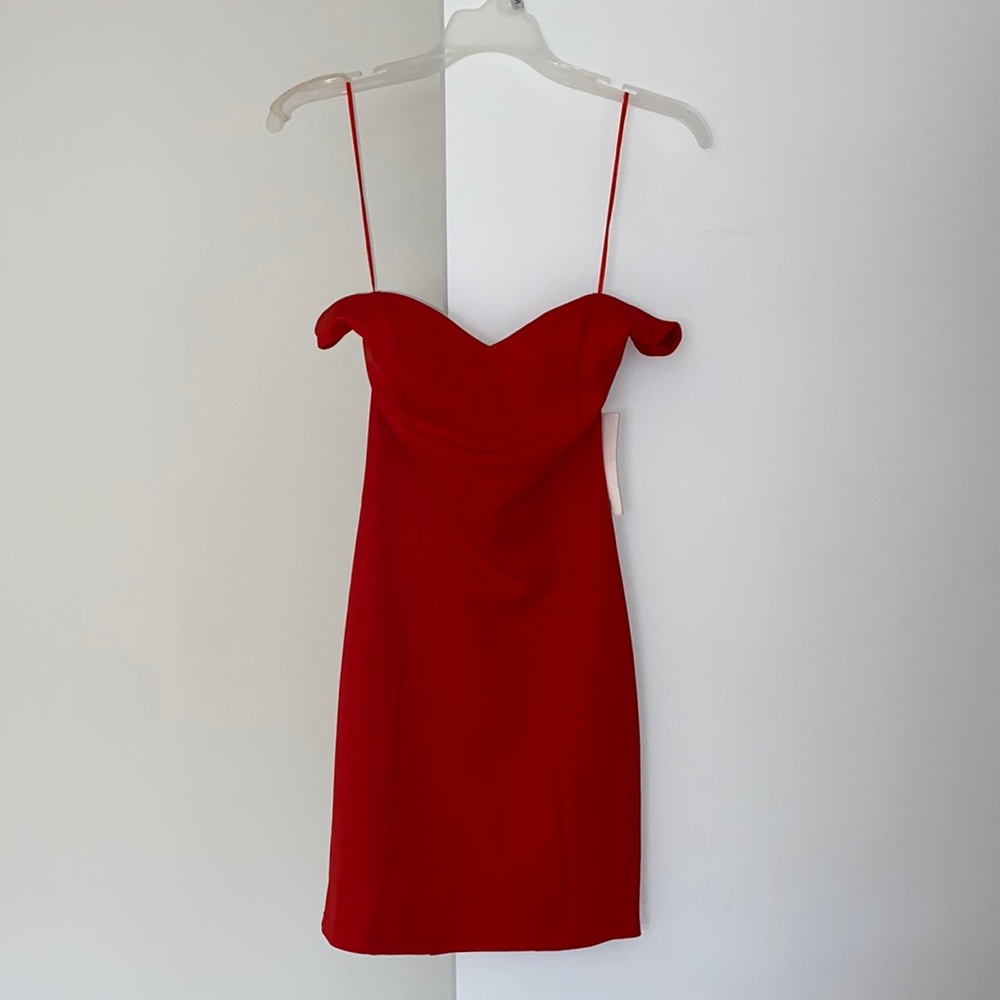 TOBI Red Off-The-Shoulder Mini Dress